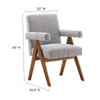 Lyra Boucle Fabric Dining Room Chair Set of 2 / EEI-6506