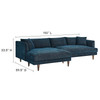 Zoya Left-Facing Down Filled Overstuffed Sectional Sofa / EEI-6611