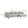 Zoya Right-Facing Down Filled Overstuffed Sectional Sofa / EEI-6612