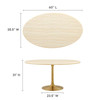 Lippa 60” Oval Artificial Travertine  Dining Table / EEI-6759