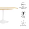 Lippa 60” Oval Artificial Travertine  Dining Table / EEI-6757