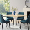 Lippa 60” Oval Faux Travertine Dining Table / EEI-6757