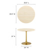 Lippa 36" Round Faux Travertine Dining Table / EEI-6752