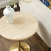 Lippa 20" Round Faux Travertine Side Table / EEI-6746