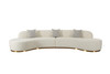 Divani Casa Frontier - Glam Beige Fabric Curved Sectional Sofa with Beige Pillows / VGOD-ZW-943-BGE2-SECT