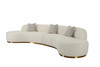 Divani Casa Frontier - Glam Beige Fabric Curved Sectional Sofa with Beige Pillows / VGOD-ZW-943-BGE2-SECT