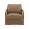 Divani Casa Danson - Modern Tan Leather + Wicker Swivel Accent Chair / VGKK-KF.A2090-SAND