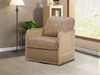 Divani Casa Danson - Modern Tan Leather + Wicker Swivel Accent Chair / VGKK-KF.A2090-SAND