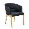 Modrest Kravitz - Modern Dark Grey Vegan Leather + Antique Brass Dining Chair / VGGAGA-6206CH-1-GRY