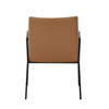 Modrest Leshay - Modern Dark Camel Vegan Leather + Black Metal Dining Chair / VGGAGA-6552CH-1-B19