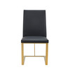 Modrest Frankie - Modern Dark Grey Vegan Leather + Antique Brass Dining Chair / VGGAGA-6917CH-DKGRY