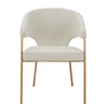 Modrest Claudine - Modern Light Grey Fabric & Antique Brass Dining Chair / VGGAGA-6214CH-1-LTGRY-4