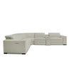 Modrest Frazier - Modern White Leather Sectional Sofa with 3 Recliners + Console / VGKM-KM268H-W-SECT-C