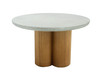 Modrest Bateman - Modern Faux Concrete + Walnut Round Dining Table / VGMC-GF-1C009