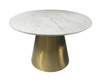Ambrose Round 50-inch Marble Top Dining Table Brushed Gold  / CS-107600