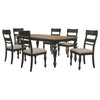 Bridget 7-piece Rectangular Dining Set Brown Brushed and Charcoal Sandthrough / CS-108221-S7