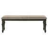 Bridget Upholstered Dining Bench Stone Brown and Charcoal Sandthrough / CS-108223