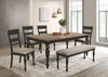 Bridget Upholstered Dining Bench Stone Brown and Charcoal Sandthrough / CS-108223