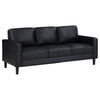 Ruth 2-piece Upholstered Track Arm Faux Leather Sofa Set Black / CS-508361-S2