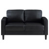 Ruth 2-piece Upholstered Track Arm Faux Leather Sofa Set Black / CS-508361-S2