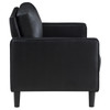 Ruth 2-piece Upholstered Track Arm Faux Leather Sofa Set Black / CS-508361-S2