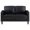 Ruth 3-piece Upholstered Track Arm Faux Leather Sofa Set Black / CS-508361-S3
