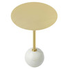 Aliza Round White Marble Side Table / EEI-6606