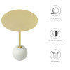 Aliza Round White Marble Side Table / EEI-6606