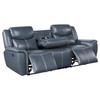 Sloane 2-piece Upholstered Motion Reclining Sofa Set Blue / CS-610271-S2