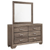 Kauffman 6-drawer Dresser with Mirror Washed Taupe / CS-204193M