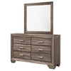 Kauffman 6-drawer Dresser with Mirror Washed Taupe / CS-204193M