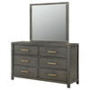 Kieran 6-drawer Dresser with Mirror Grey / CS-224743M