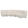 Charlotte 5-piece Upholstered Curved Modular Sectional Sofa Ivory / CS-551300-S5