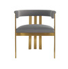 Modrest Pontiac - Modern Grey Velvet + Champagne Gold Dining Chair / VGZAY129-GRYG