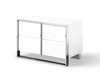 Modrest Cartier - Modern White + Stainless Steel Nightstand / VGVC-NA002-WHT