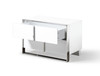 Modrest Cartier - Modern White + Stainless Steel Nightstand / VGVC-NA002-WHT