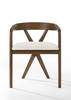 Modrest Weiss - Mid-Century Modern White Fabric + Walnut Dining Chair / VGMAMI-1181-OT001