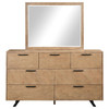 Taylor 7-drawer Rectangular Dresser with Mirror Light Honey Brown / CS-223423M