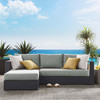 Tahoe Outdoor Patio Powder-Coated Aluminum 2-Piece Left-Facing Chaise Sectional Sofa Set / EEI-6670