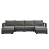 Tahoe Outdoor Patio Powder-Coated Aluminum 4-Piece Sectional Sofa Set / EEI-6676