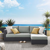 Tahoe Outdoor Patio Powder-Coated Aluminum 2-Piece Right-Facing Chaise Sectional Sofa Set / EEI-6669