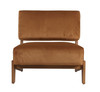 Modrest Tucker - Mid-Century Modern Camel Velvet + Chestnut Accent Chair / VGRH-RHS-AZHT05-TAN