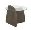 Modrest Buxton - Mid-Century Modern Glass + Dark Walnut End Table / VGOD-LZ-274E-END