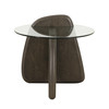 Modrest Buxton - Mid-Century Modern Glass + Dark Walnut End Table / VGOD-LZ-274E-END