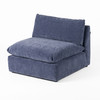 Divani Casa Kinsey - Modern Blue Fabric Modular Armless Seat / VGKK-KF.8035-1.5SEAT-NAVY