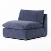 Divani Casa Kinsey - Modern Blue Fabric Modular Armless Seat / VGKK-KF.8035-1.5SEAT-NAVY