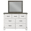 Lilith 7-drawer Dresser with Mirror Distressed Grey and White / CS-224473M