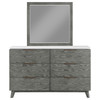Nathan 6-drawer Dresser with Mirror White Marble and Grey / CS-224603M