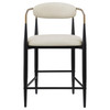 Tina Metal Counter Height Bar Stool with Upholstered Back and Seat Beige (Set of 2) / CS-121184