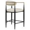 Tina Metal Counter Height Bar Stool with Upholstered Back and Seat Beige (Set of 2) / CS-121184